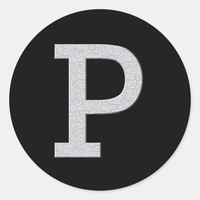 Sticker Rond Lettre monogramme P (Devant)