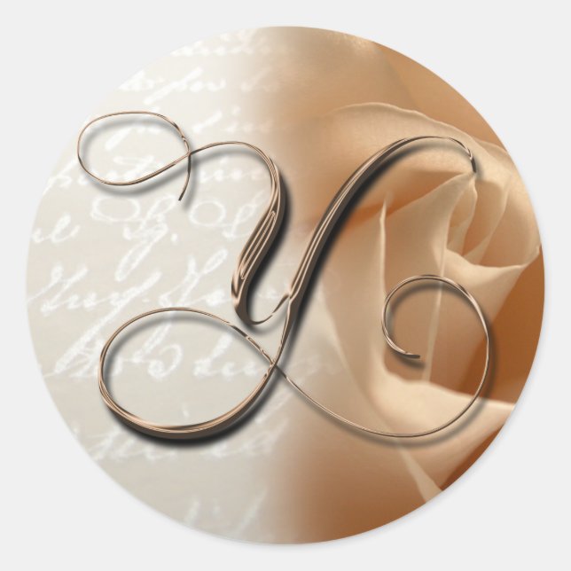 Sticker Rond Lettre monogramme Y Mariage Enveloppe Sceau (Devant)