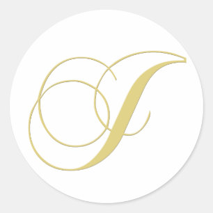 Sticker Rond Lettre monographie J Golden Single