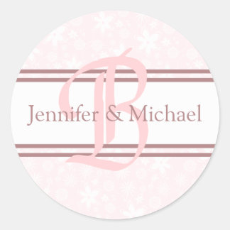 STICKER ROND LETTRE MONOGRAPHIQUE B DE LA MARIÉE ET DE LA PIÈCE