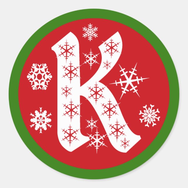 STICKER ROND LETTRE MONOGRAPHIQUE K (Devant)