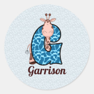 STICKER ROND LETTRE MONOMOGRAPHE GREFFE G AVEC NOM