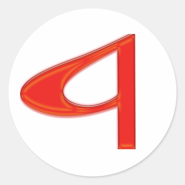 Sticker Rond Lettre musicale d'une couleur rouge vibre (Devant)