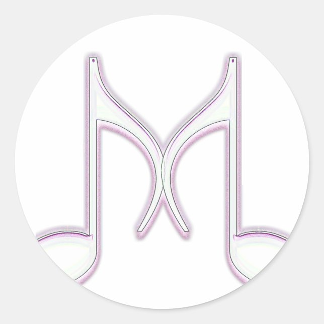 Sticker Rond Lettre musicale "M" (Devant)