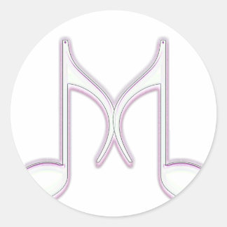 Sticker Rond Lettre musicale "M"