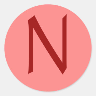 Sticker Rond Lettre N Vin Rose