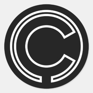 STICKER ROND LETTRE NOIRE CHAUFFÉE C
