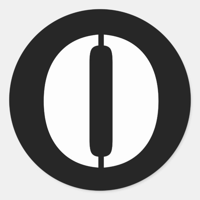 Sticker Rond Lettre O Alphabet au crayon par Janz Black (Devant)