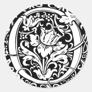 Sticker Rond Lettre O Monogramme Médiéval Art Nouveau
