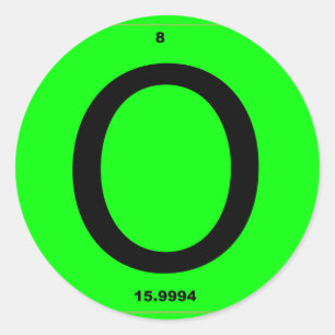 Sticker Rond Lettre O tableau périodique