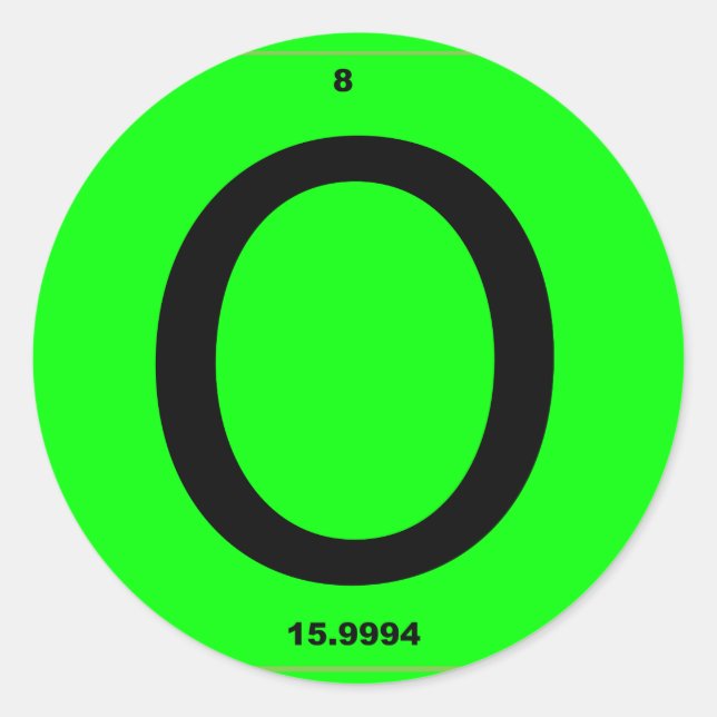 Sticker Rond Lettre O tableau périodique (Devant)