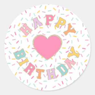 Sticker Rond LETTRE Patchs PRÉPÉ ANNIVERSAIRE