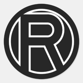 STICKER ROND LETTRE ROBE NOIRE