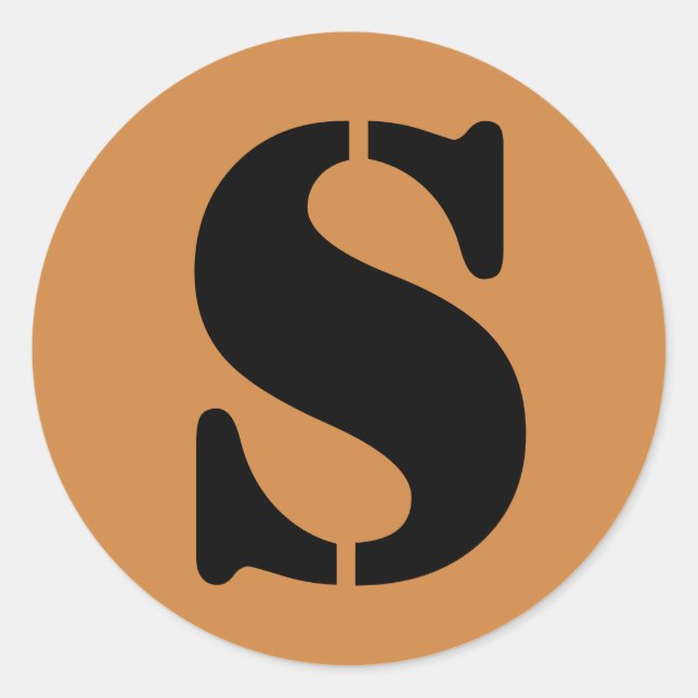 Sticker Rond Lettre S Stencil Alphabet par Janz Pérou Gold (Devant)