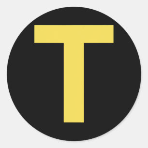 Sticker Rond Lettre T Fun Chipmunk Group Correspondant Hallowee