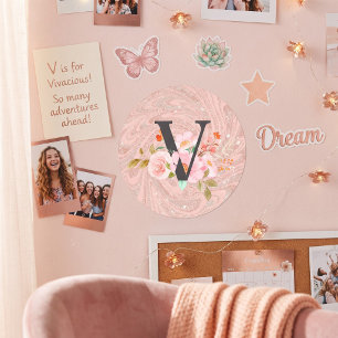 Sticker Rond Lettre V