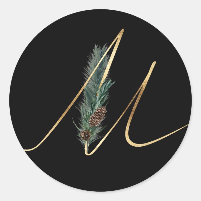 Sticker Rond lettre X de monogramme d'hiver (Devant)