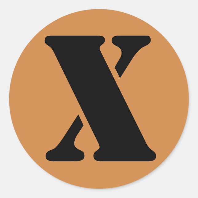 Sticker Rond Lettre X Stencil Alphabet par Janz Pérou Gold (Devant)