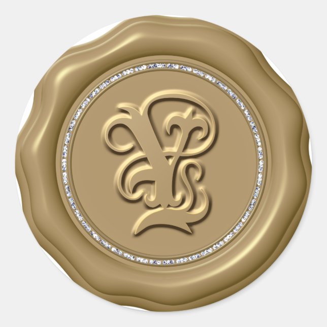 Sticker Rond *~* Lettre Y Cercle Diamant Chaussure D'OR Scellan (Devant)