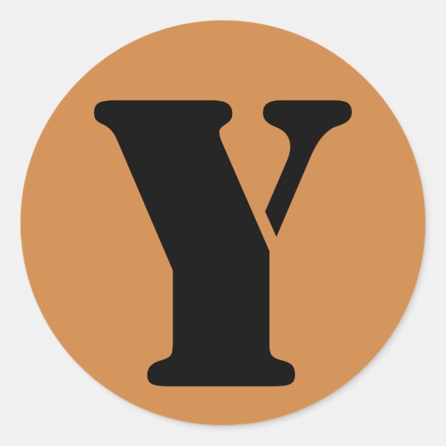 Sticker Rond Lettre Y Stencil Alphabet par Janz Pérou Gold (Devant)