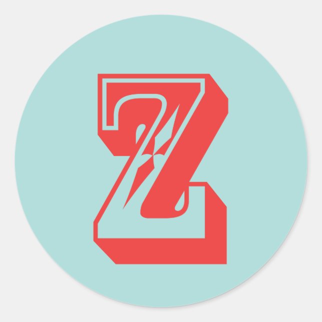 Sticker Rond LETTRE Z carnaval style monogramme première préfér (Devant)