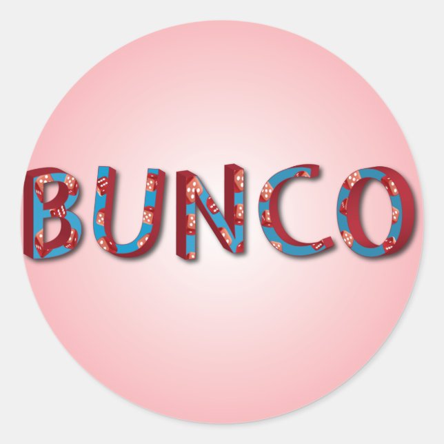 Sticker Rond Lettres Bunco avec dés bunco (Devant)
