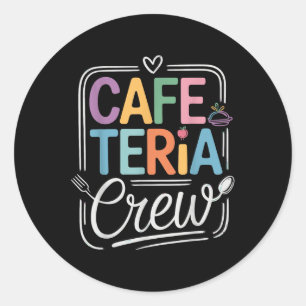 Sticker Rond Lettres Colorées De L'Équipage De Cafétéria Avec I