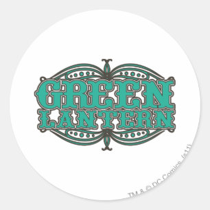 Sticker Rond Lettres de démonstration de lanterne verte