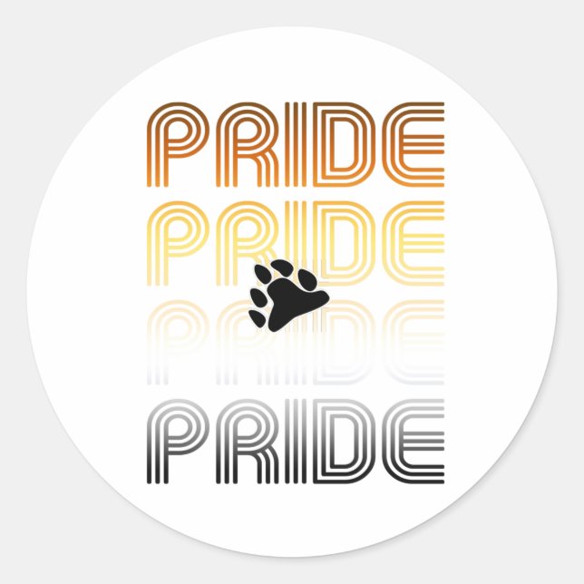 Sticker Rond Lettres de design Motif rétro Paw Pride (Devant)