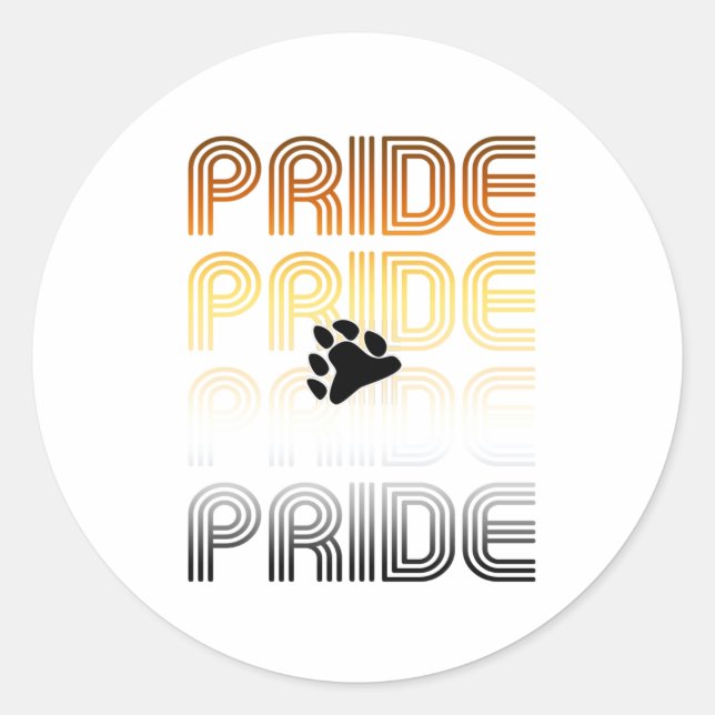 Sticker Rond Lettres de design Motif rétro Paw Pride (Devant)