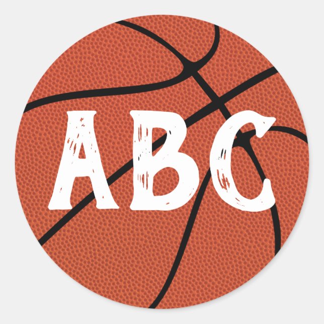 Sticker Rond Lettres d'équipe personnalisées de basketball ou n (Devant)