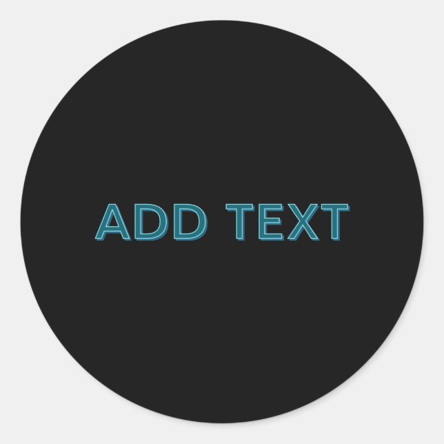 Sticker Rond Lettres éditées modifiables avec ombre portée (Devant)