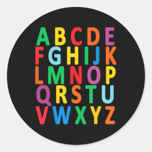 Sticker Rond Lettres majuscules Alphabet Apprendre Abc Garçon F