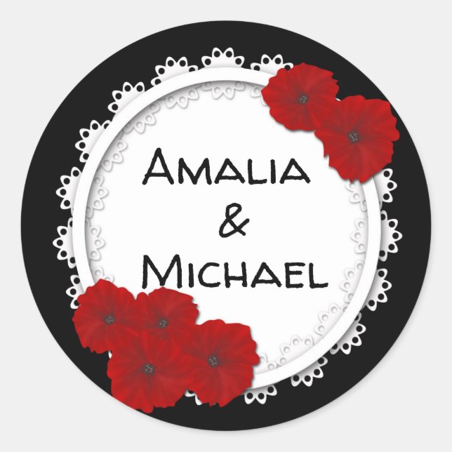 Sticker Rond Lettres mariages, typographie, monogrammes floraux (Devant)