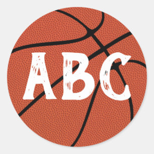 Sticker Rond Lettres personnalisées d'équipe de basketball ou n