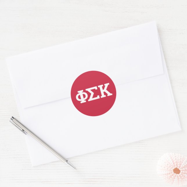 Sticker Rond Lettres Phi Sigma Kappa (Enveloppe)