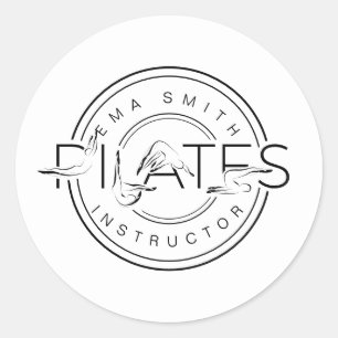 Sticker Rond Lettres Pilates Instructor Pilates