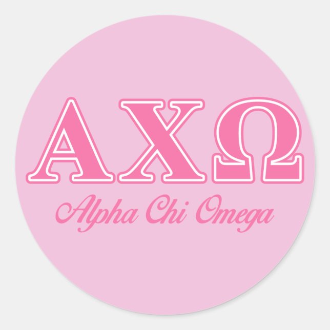 Sticker Rond Lettres roses Alpha Chi Omega (Devant)