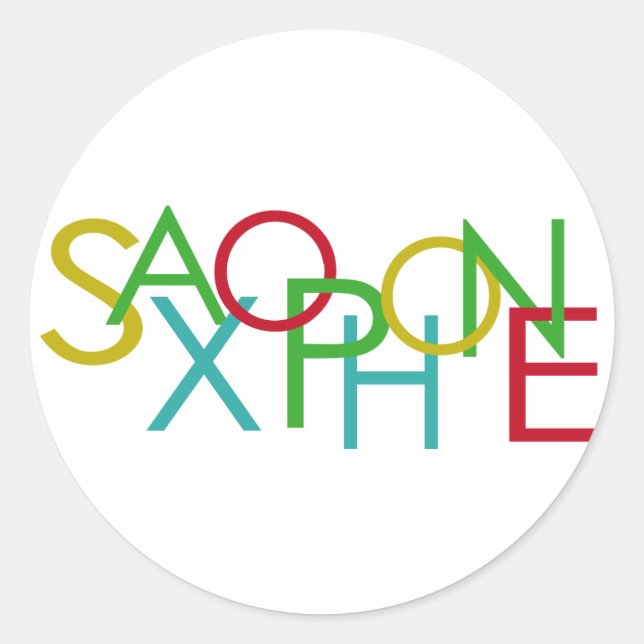 Sticker Rond Lettres SAXOPHONE (Devant)