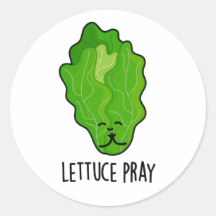 Sticker Rond Lettuce Pray Drôle Veggie Pun