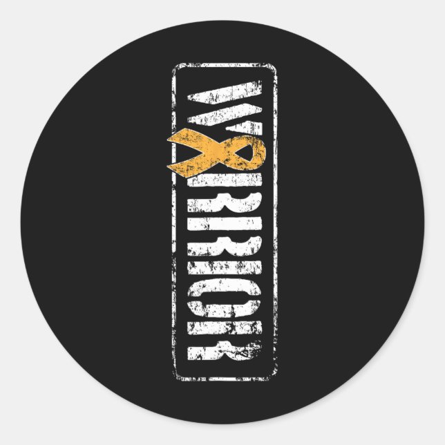 Sticker Rond Leucémie Cancer Awareness - Militaire Guerrier Rib (Devant)