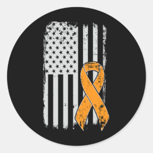 Sticker Rond Leucémie Cancer Awareness - Vintage États-Unis Amé