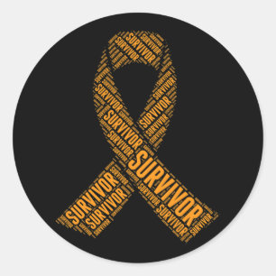 Sticker Rond Leucémie Cancer du Sang Survivant Word Art