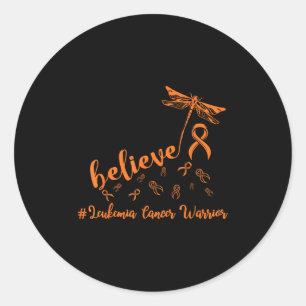 Sticker Rond Leucémie Cancer Guerrier libellule croire espoir