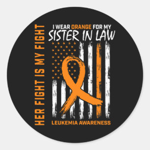 Sticker Rond Leucémie Cancer Sensibilisation Soeur En Droit Amé