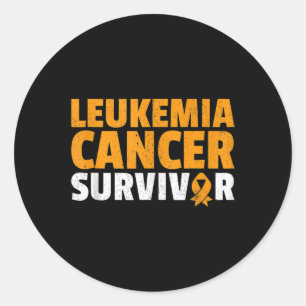 Sticker Rond Leucémie Cancer Survivant Orange Ribbon Sensibilis