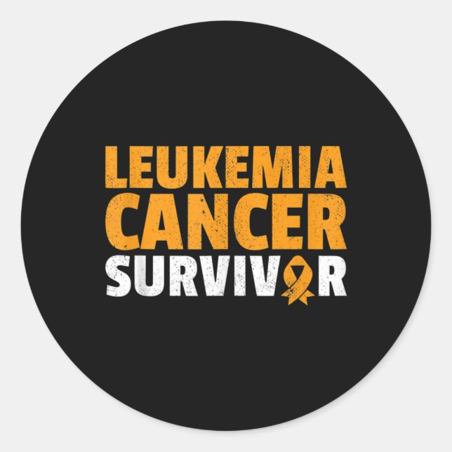 Sticker Rond Leucémie Cancer Survivant Orange Ribbon Sensibilis (Devant)