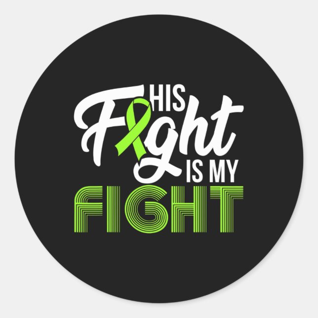 Sticker Rond Leucémie Conscience Son combat est mon soutien de  (Devant)