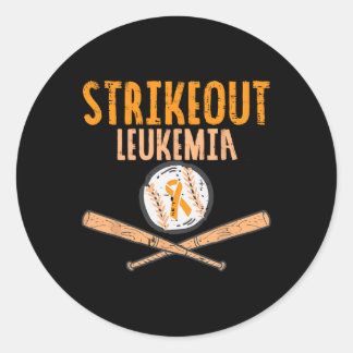 Sticker Rond Leucémie de Strikekee Cancer du Ruban Orange