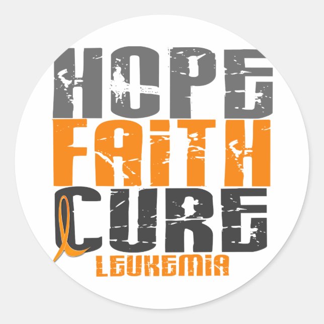 Sticker Rond Leucémie HOPE FOI CURE (Devant)